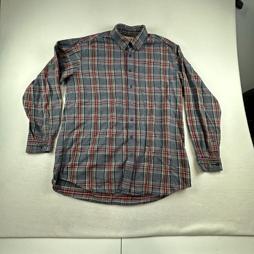 LL Bean Shirt Mens Large Tall SCOTCH Plaid Flannel Traditional Fit Button Up